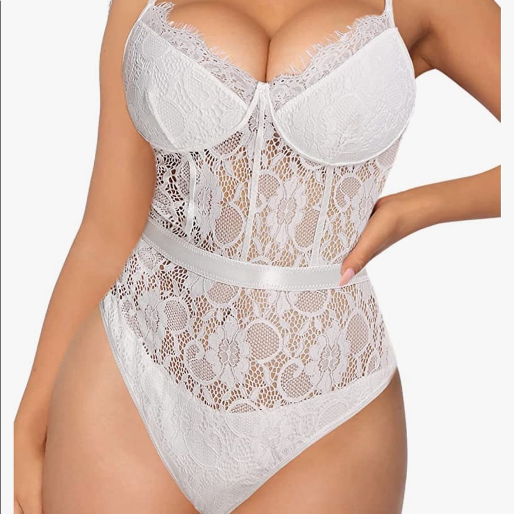 White lace bodysuit